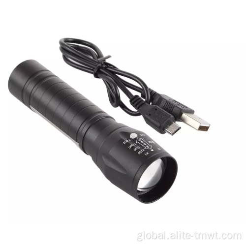 Usb Rechargeable Torch 3W Mini Lamp Flashlight Zoomable Plastic Light Manufactory
